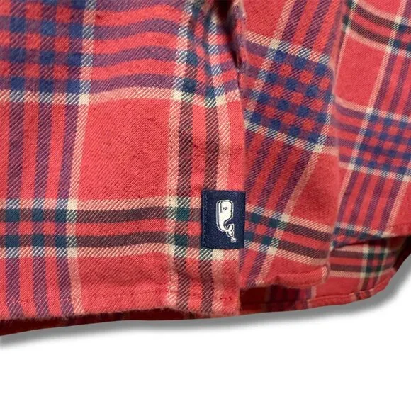Vineyard Vines Slim Longshore Flannel Shirt | Men's Size L | Coastal Cabincore - Picture 5 of 7